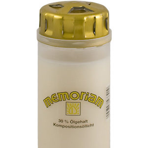 Memoriam Grabkerze weiss