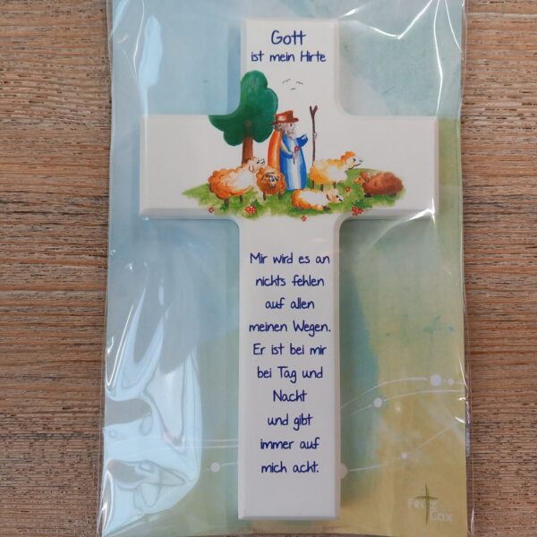 Holzkreuz "Gott ist mein Hirte"